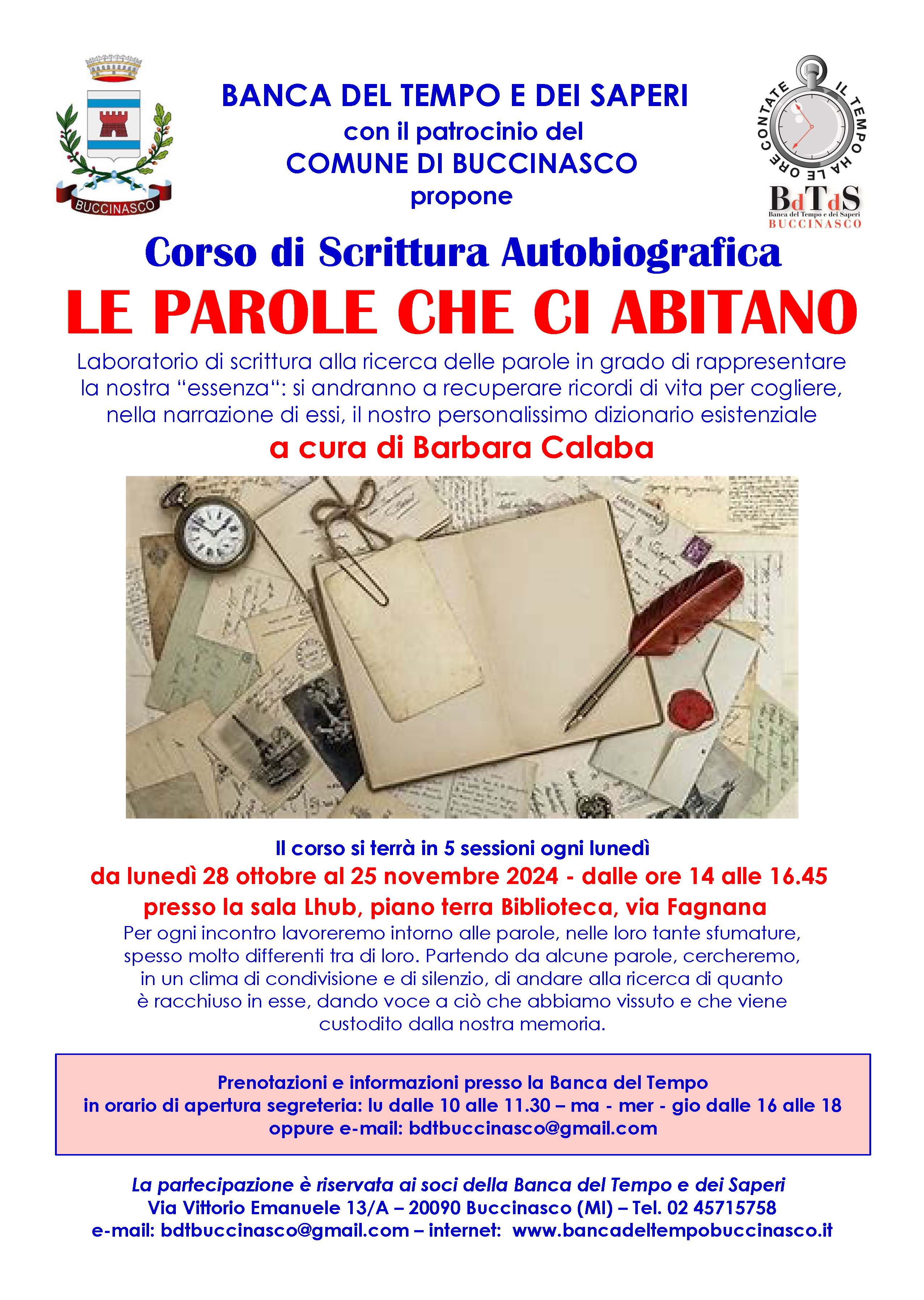 Corso scrittura autobiografica 2024 2